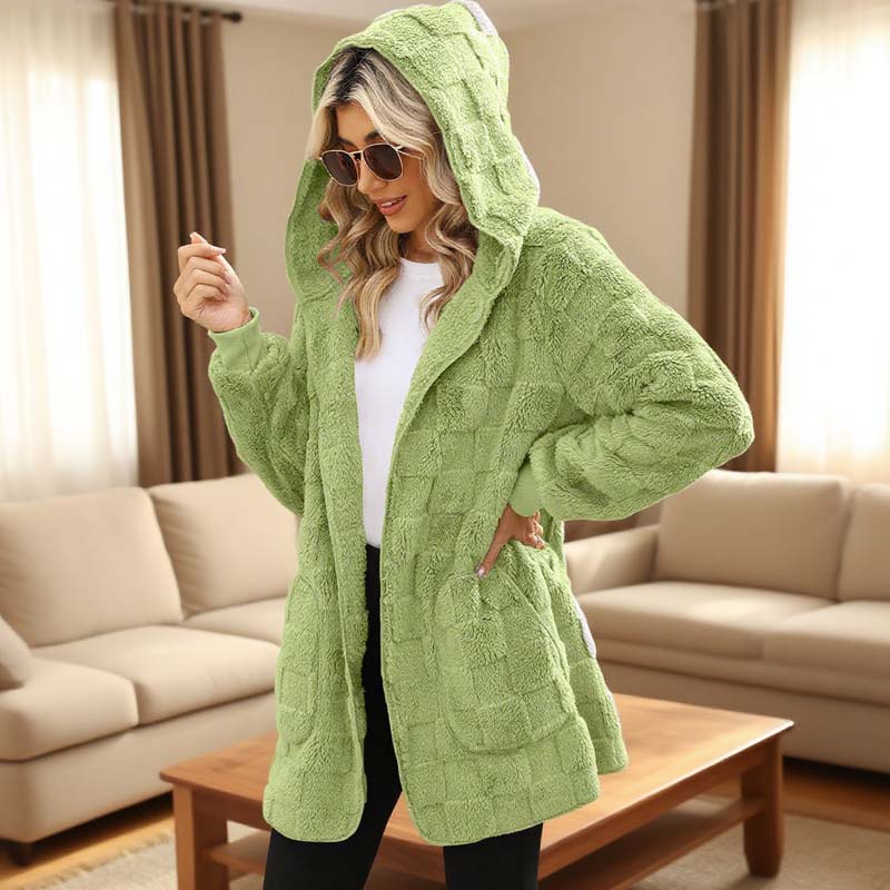 ✨👚Cardigan felpudo xadrez