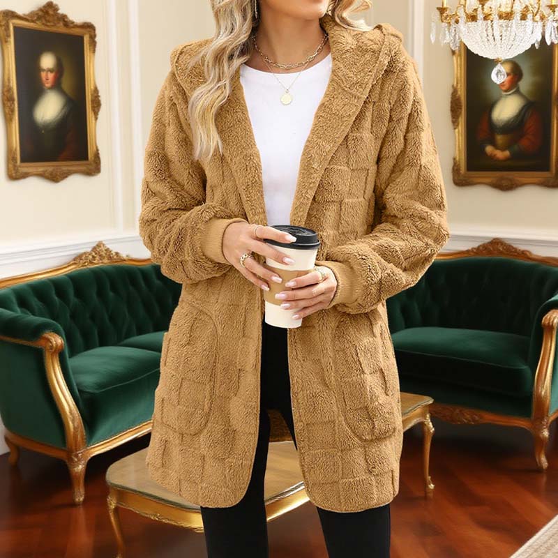 ✨👚Cardigan felpudo xadrez