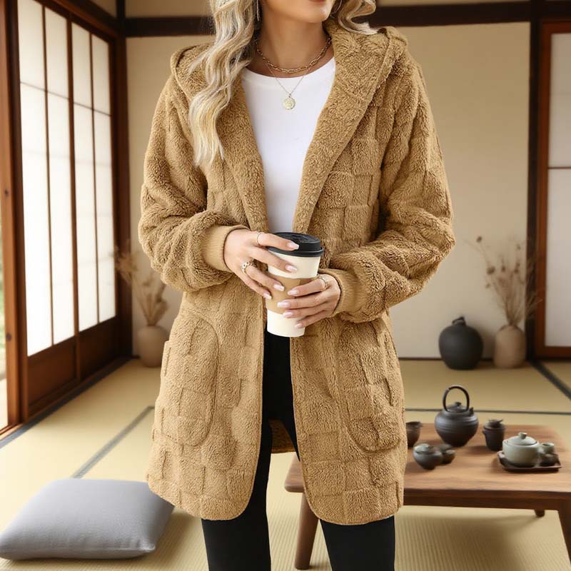 ✨👚Cardigan felpudo xadrez