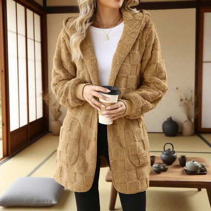 ✨👚Cardigan felpudo xadrez