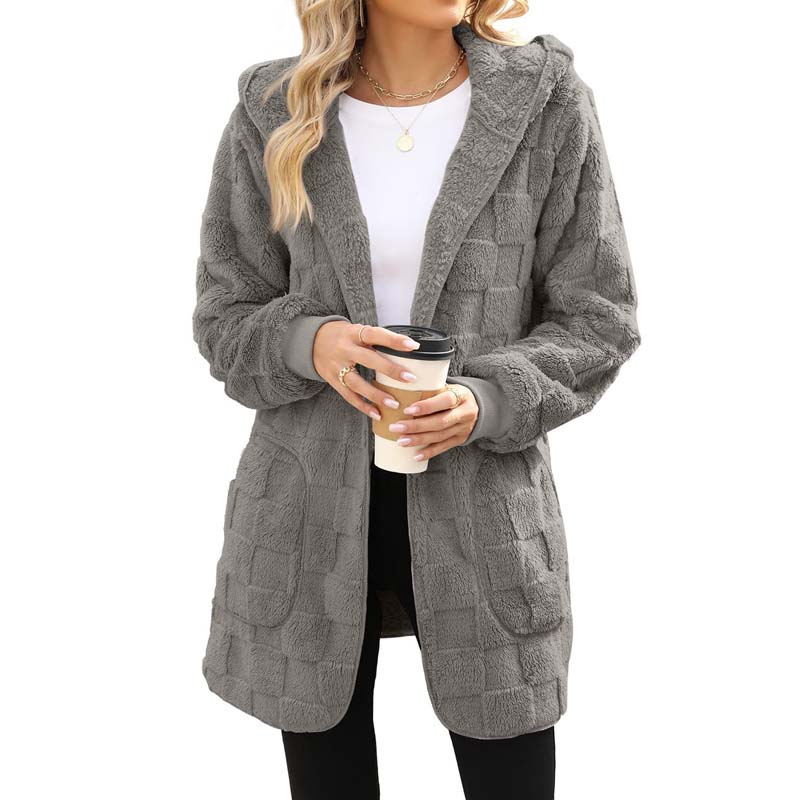 ✨👚Cardigan felpudo xadrez