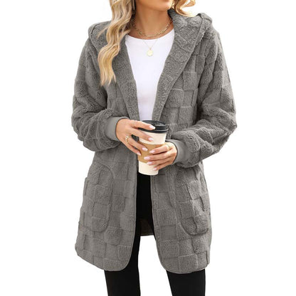 ✨👚Cardigan felpudo xadrez