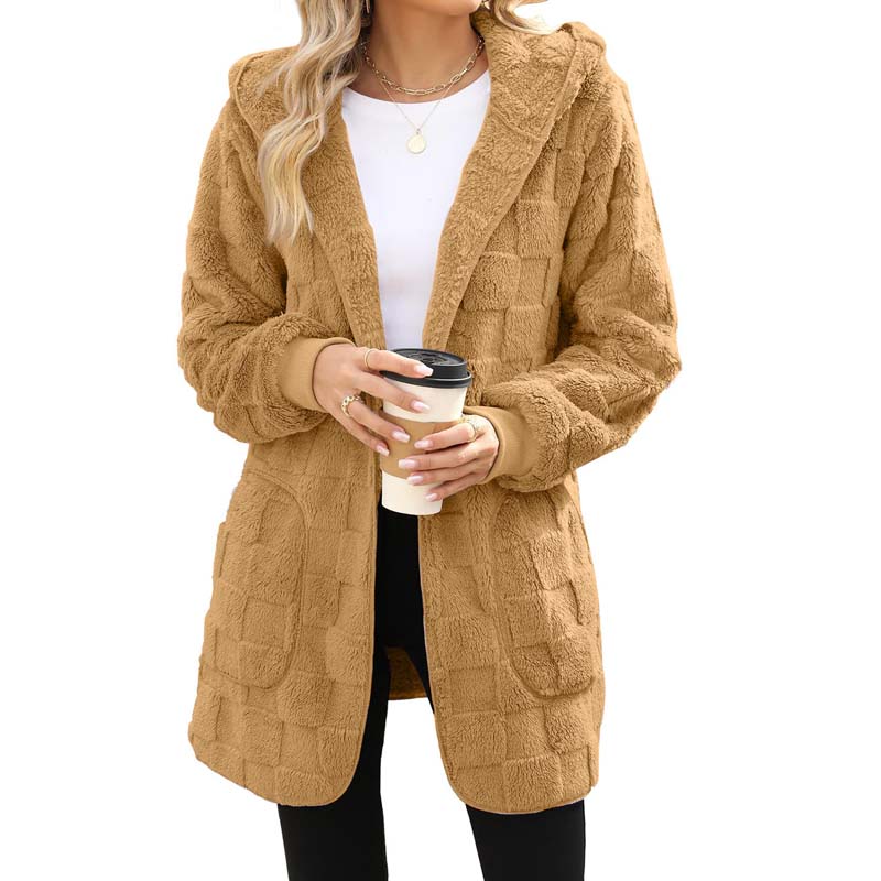 ✨👚Cardigan felpudo xadrez
