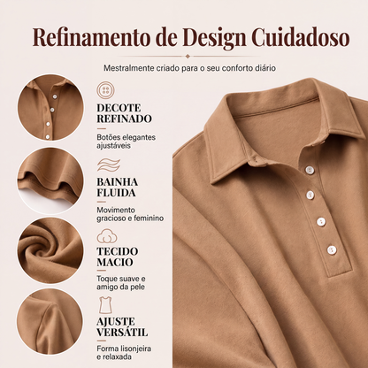 ✨👗Vestido de moletom de tricô de manga comprida para mulheres