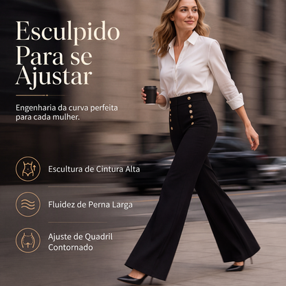 ✨Calças femininas de cintura alta com abotoamento duplo