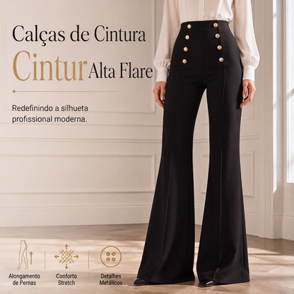 ✨Calças femininas de cintura alta com abotoamento duplo