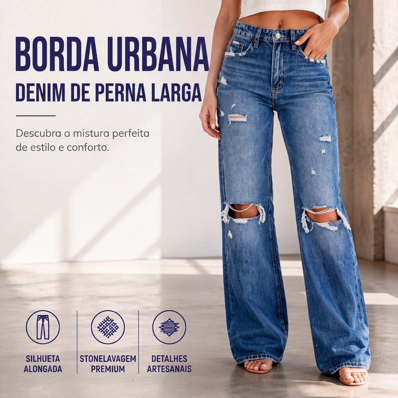 ✨Calças jeans rasgadas elegantes de cintura alta para mulheres