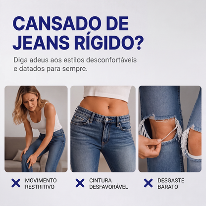 ✨Calças jeans rasgadas elegantes de cintura alta para mulheres