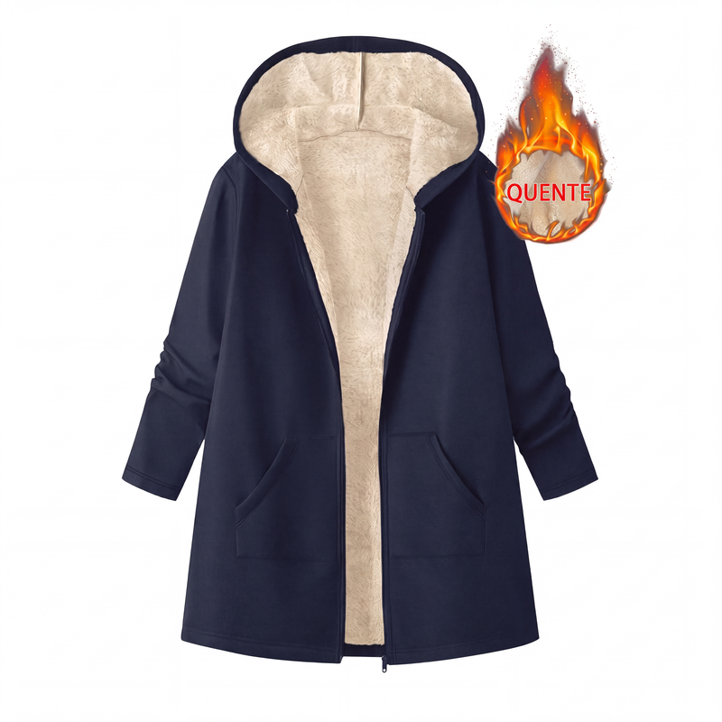 ✨👚Jaqueta Casual Quente Feminina Aconchegante com Capuz
