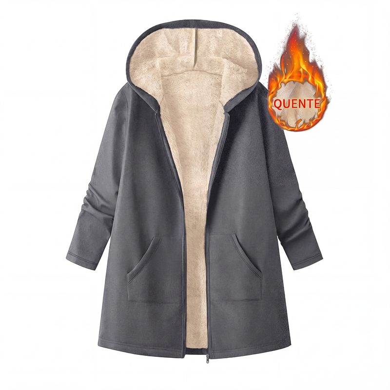 ✨👚Jaqueta Casual Quente Feminina Aconchegante com Capuz