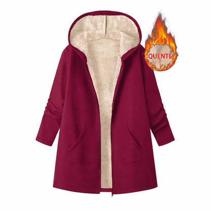 ✨👚Jaqueta Casual Quente Feminina Aconchegante com Capuz