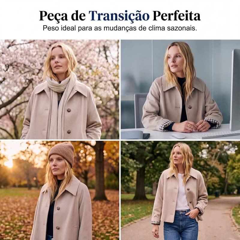 ✨👚Jaqueta cropped de abotoamento simples feminina