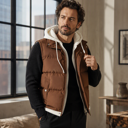 ✨Colete de inverno acolchoado com capuz, tecido espessado