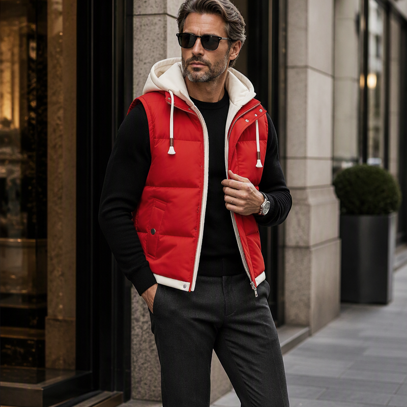 ✨Colete de inverno acolchoado com capuz, tecido espessado