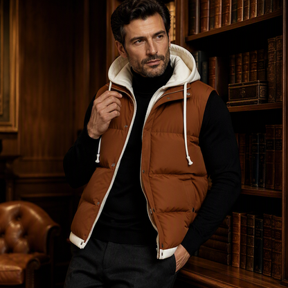 ✨Colete de inverno acolchoado com capuz, tecido espessado