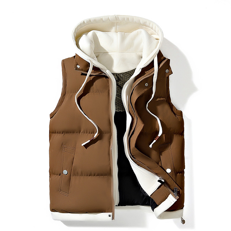 ✨Colete de inverno acolchoado com capuz, tecido espessado