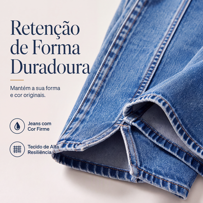 ✨Calças jeans de cintura alta e perna larga para mulher