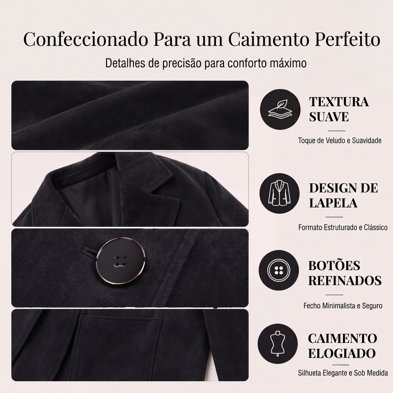 Blazer de camurça feminino