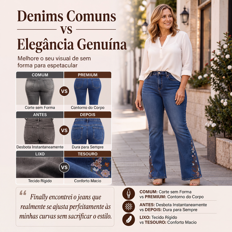 ✨Calças jeans flare de cintura alta para mulheres
