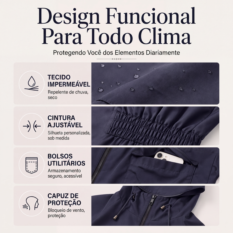 ✨👚Jaqueta feminina elegante resistente à água