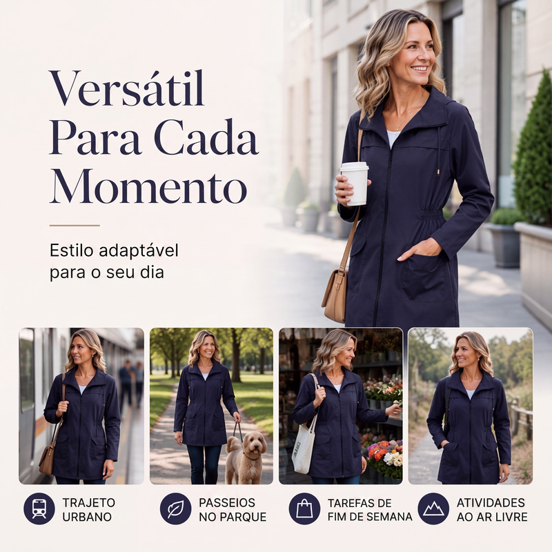 ✨👚Jaqueta feminina elegante resistente à água