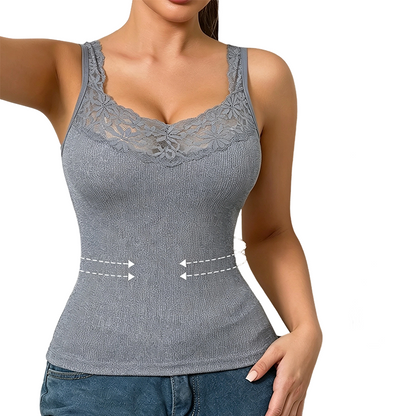 ✨👗Regata justa de renda para mulheres de tamanho grande