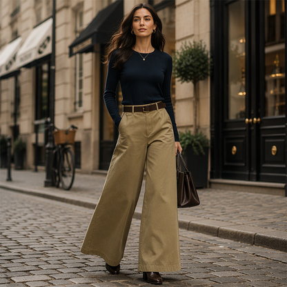 ✨👗Calças casuais de perna larga para mulheres