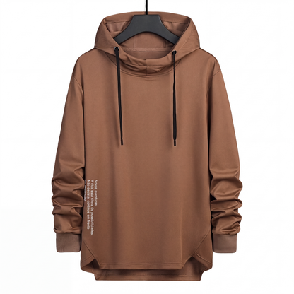 Moletom com capuz casual e solto para homem
