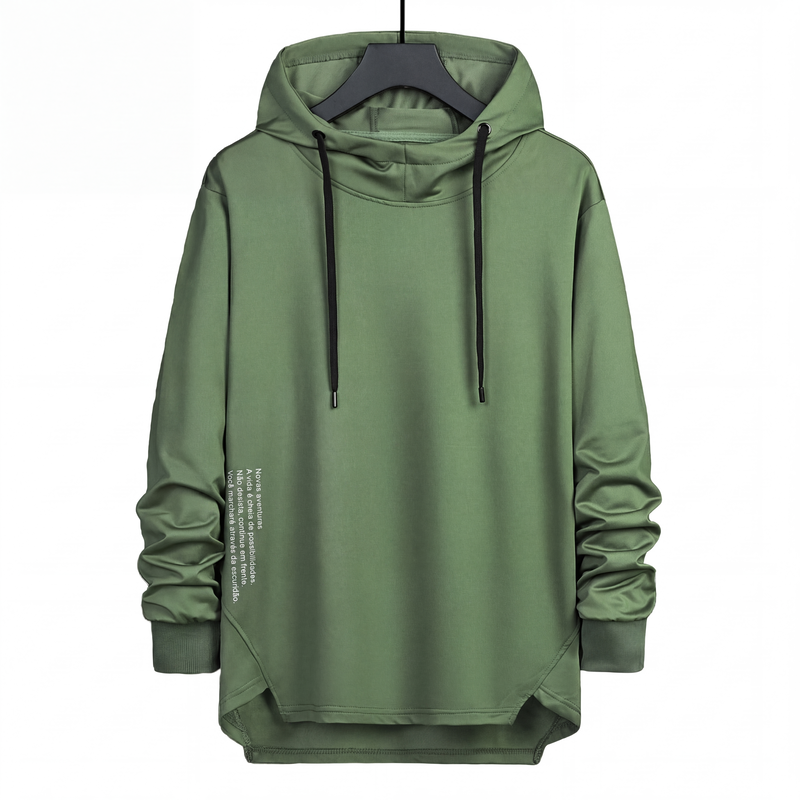 Moletom com capuz casual e solto para homem