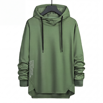 Moletom com capuz casual e solto para homem