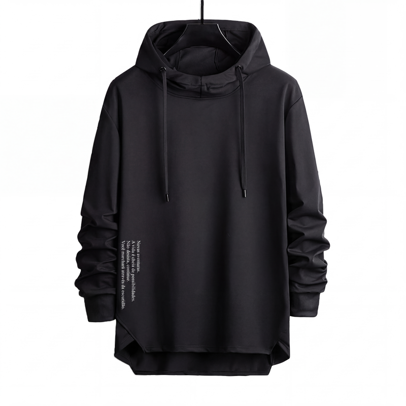 Moletom com capuz casual e solto para homem