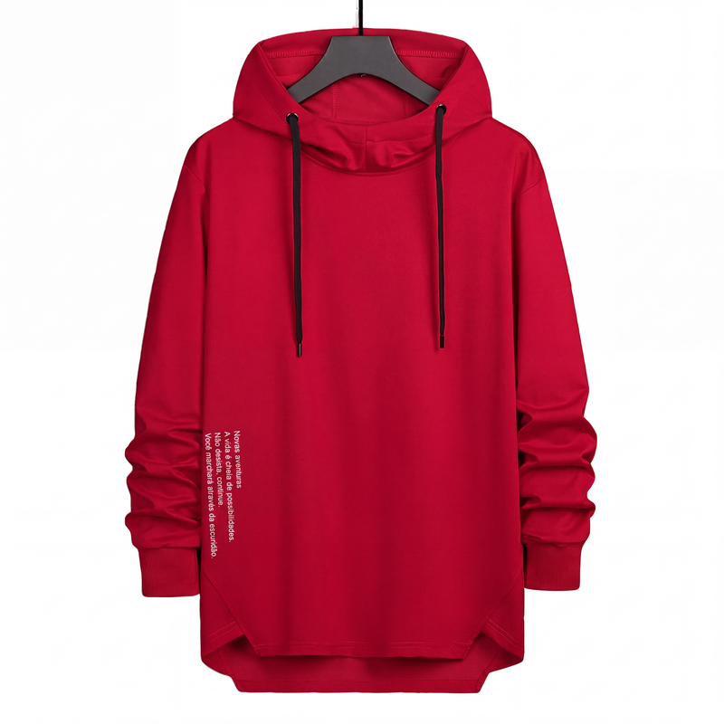Moletom com capuz casual e solto para homem
