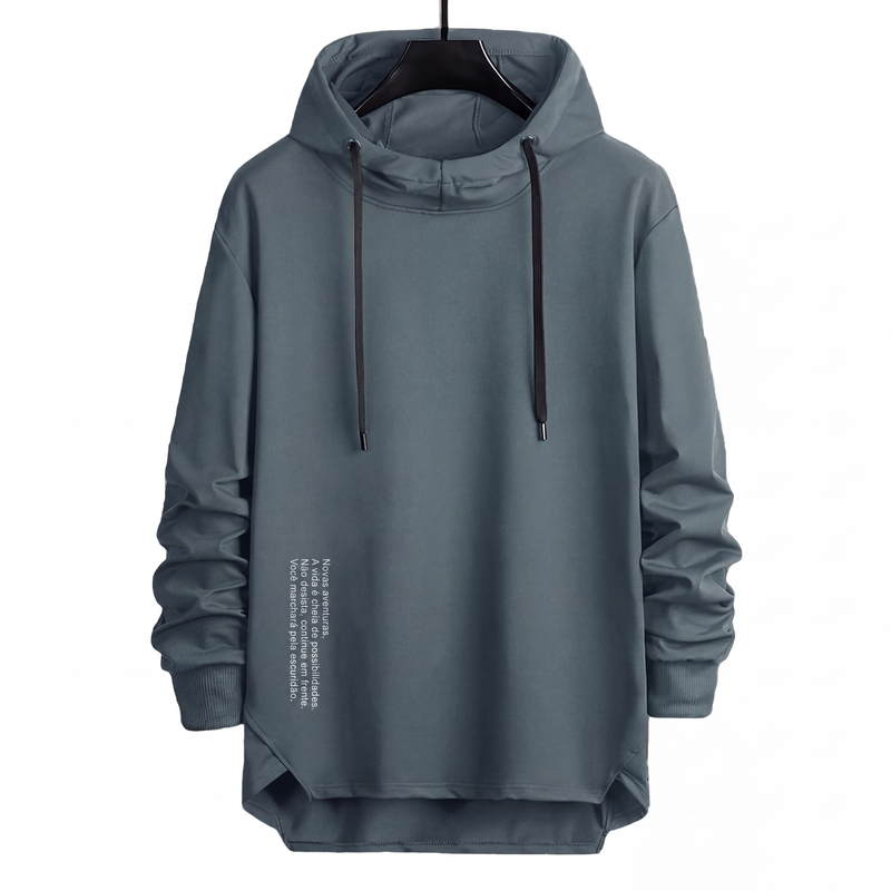 Moletom com capuz casual e solto para homem