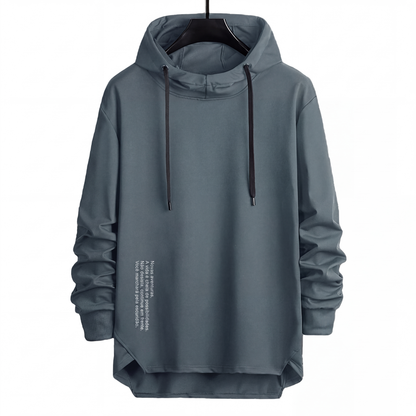 Moletom com capuz casual e solto para homem