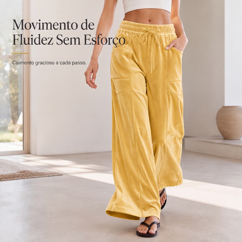 ✨Calças casuais femininas de corte relaxado com cordão