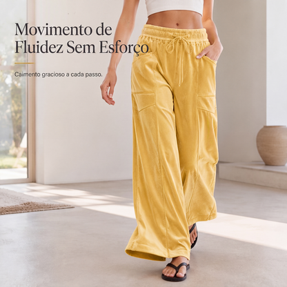 ✨Calças casuais femininas de corte relaxado com cordão