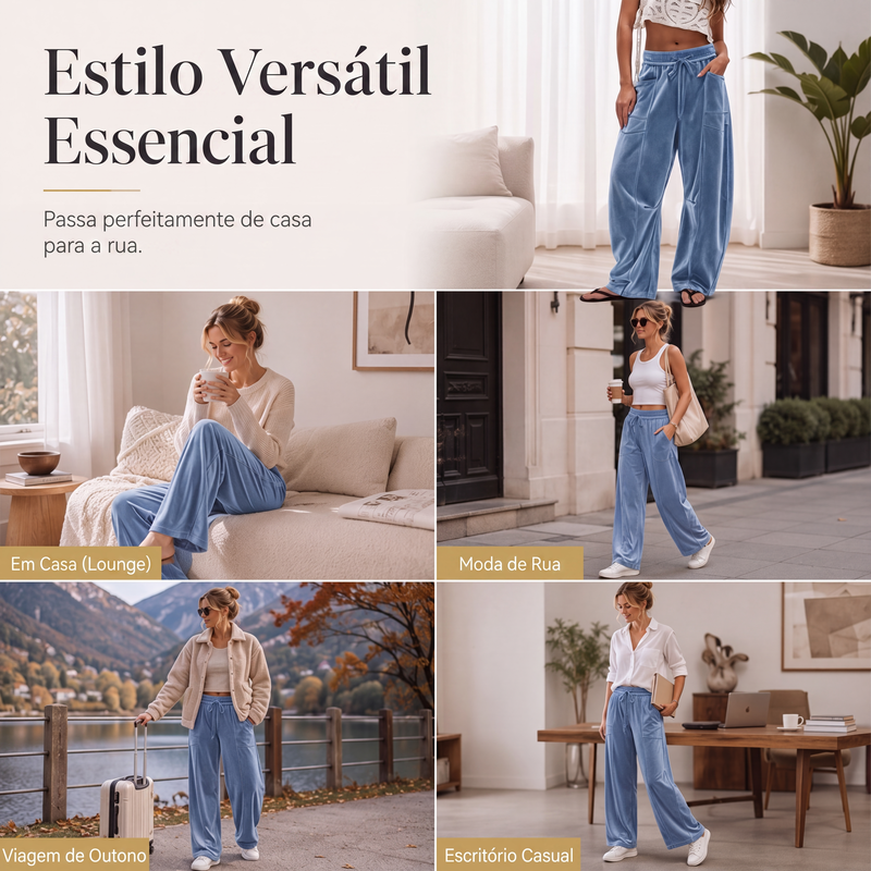 ✨Calças casuais femininas de corte relaxado com cordão