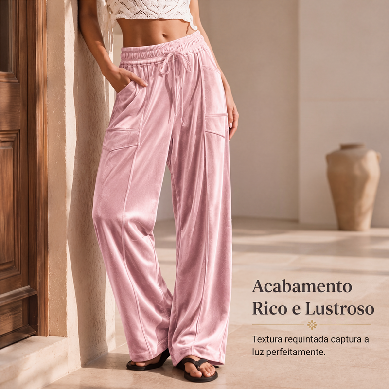 ✨Calças casuais femininas de corte relaxado com cordão