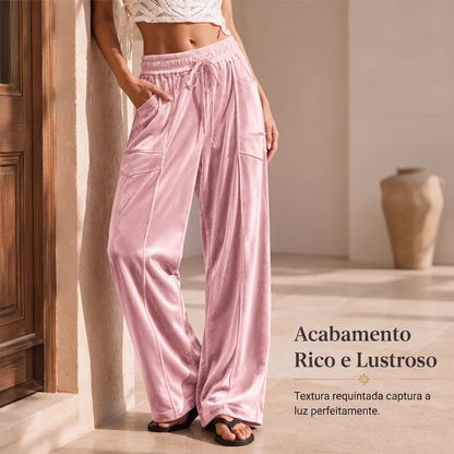 ✨Calças casuais femininas de corte relaxado com cordão