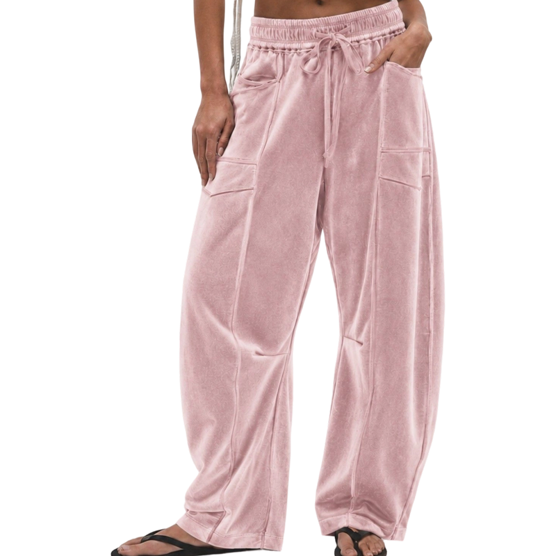 ✨Calças casuais femininas de corte relaxado com cordão