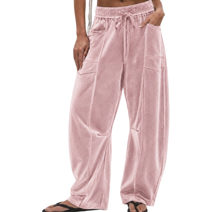 ✨Calças casuais femininas de corte relaxado com cordão
