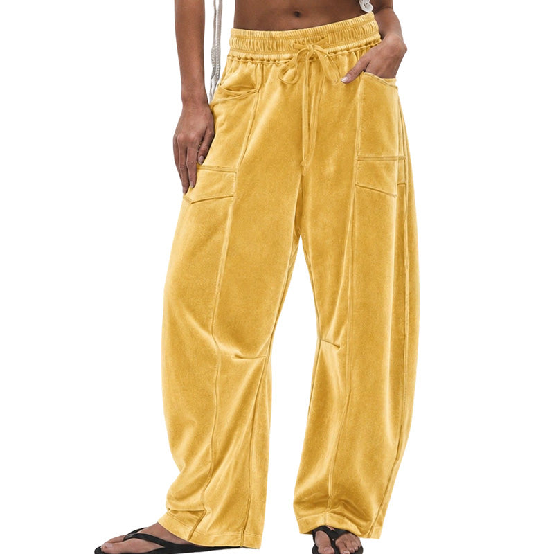 ✨Calças casuais femininas de corte relaxado com cordão