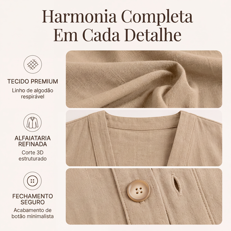 Cardigã casual feminino com decote em V e tecido respirável