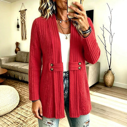 ✨👚Cardigan de malha canelada feminino