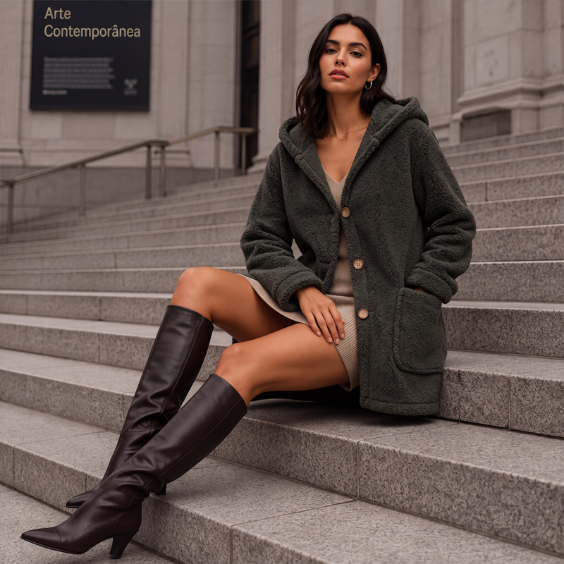 ✨👚Jaqueta com capuz aconchegante e quente para mulheres