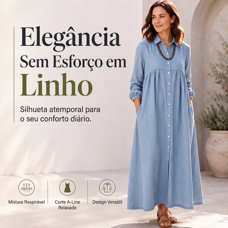 ✨👗Vestido longo de conforto sem esforço