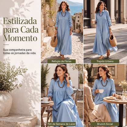 ✨👗Vestido longo de conforto sem esforço