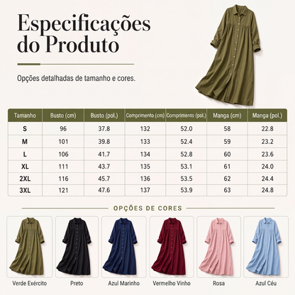 ✨👗Vestido longo de conforto sem esforço
