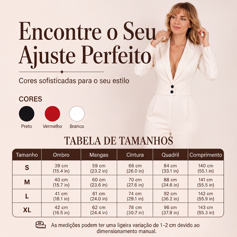 ✨👗Macacão Blazer Elegante Feminino