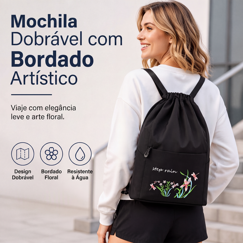 ✨Mochila de cordão vintage dobrável para mulheres